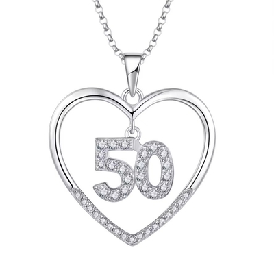 YASVITTI Custom Fashion 925 Sterling Silver Heart Necklace αριθμός 50 και 30 Κεραυνός Κεραυνός Wholesale