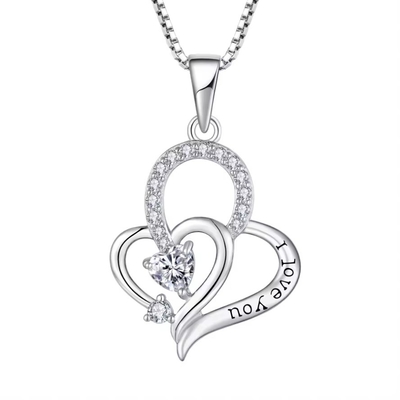 YASVITTI I Love You Heart Pendant Necklace Πολυχρωματικό Κουβικό Καρδιά Ζιρκόνια Λούξυ Ασημένιο 925 Καρδιά Necklace Κοσμήματα