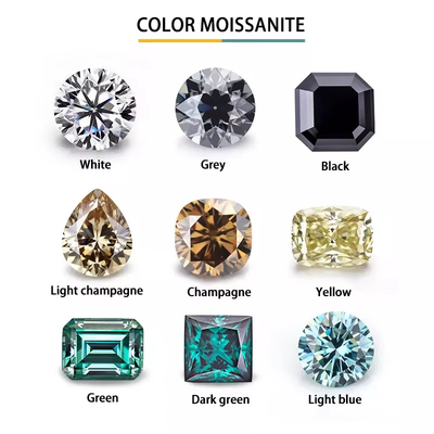 Λευκό Διαφανές Κοσμήματα Χρώμα Moissanite Καρδιά Αστέρι ακτινοβολία Δαχτυλίδια Κόψιμο