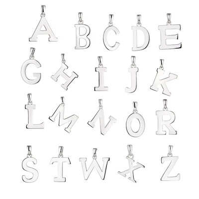 925 Sterling Silver Alphabet Letter Necklace Pendant Προσωποποιημένο αρχικό ξόρκι Κοσμήματα