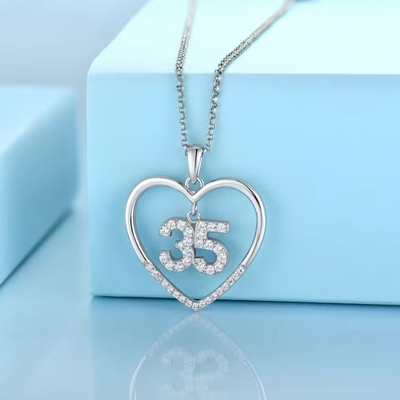 YASVITTI Custom Fashion 925 Sterling Silver Heart Necklace αριθμός 50 και 30 Κεραυνός Κεραυνός Wholesale