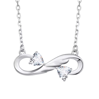 YASVITTI 925 Sterling Silver Infinity Heart Necklace Υψηλής ποιότητας Κουβικό Ζιρκόν