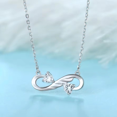YASVITTI 925 Sterling Silver Infinity Heart Necklace Υψηλής ποιότητας Κουβικό Ζιρκόν