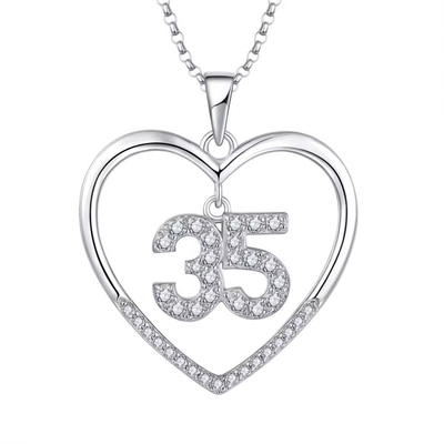 YASVITTI Custom Fashion 925 Sterling Silver Heart Necklace αριθμός 50 και 30 Κεραυνός Κεραυνός Wholesale