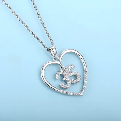 YASVITTI Custom Fashion 925 Sterling Silver Heart Necklace αριθμός 50 και 30 Κεραυνός Κεραυνός Wholesale