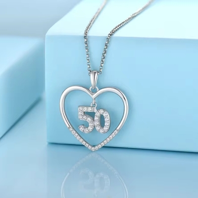 YASVITTI Custom Fashion 925 Sterling Silver Heart Necklace αριθμός 50 και 30 Κεραυνός Κεραυνός Wholesale