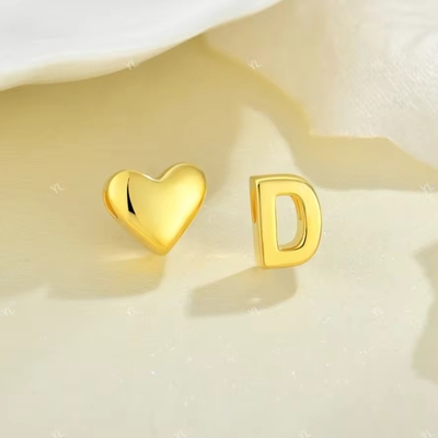 YASVITTI Προσαρμοσμένο 925 Sterling Silver Heart αρχικό περιδέραιο 18K Gold Plated Luxury Letter Heart Necklace για κορίτσια