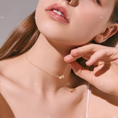 YASVITTI Προσαρμοσμένο 925 Sterling Silver Heart αρχικό περιδέραιο 18K Gold Plated Luxury Letter Heart Necklace για κορίτσια