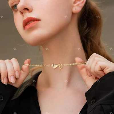 YASVITTI Προσαρμοσμένο 925 Sterling Silver Heart αρχικό περιδέραιο 18K Gold Plated Luxury Letter Heart Necklace για κορίτσια