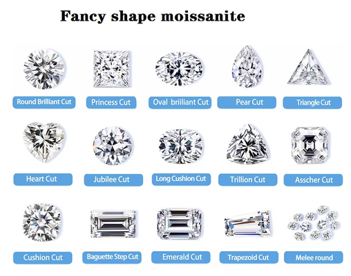 Λευκό Διαφανές Κοσμήματα Χρώμα Moissanite Καρδιά Αστέρι ακτινοβολία Δαχτυλίδια Κόψιμο