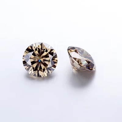 Για πάντα λαμπερό Moissanite διαμάντι 1 καράτι στρογγυλό διαμάντι κόψιμο Φωτεινό χρώμα σαμπάνια