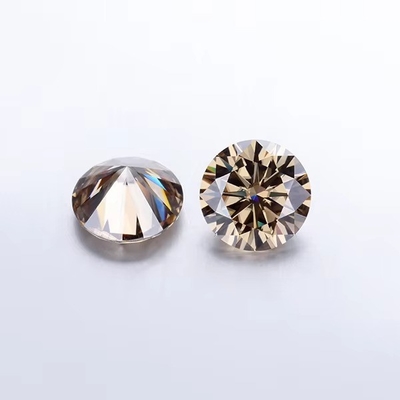 Για πάντα λαμπερό Moissanite διαμάντι 1 καράτι στρογγυλό διαμάντι κόψιμο Φωτεινό χρώμα σαμπάνια