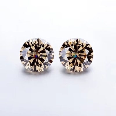 Για πάντα λαμπερό Moissanite διαμάντι 1 καράτι στρογγυλό διαμάντι κόψιμο Φωτεινό χρώμα σαμπάνια