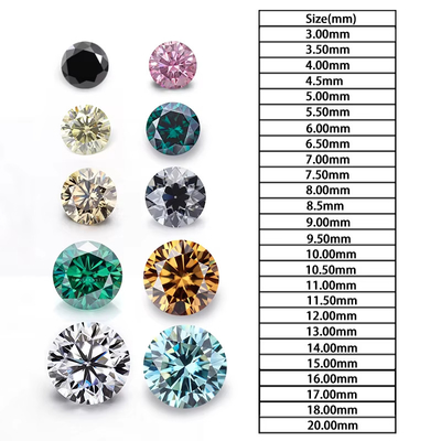 Για πάντα λαμπερό Moissanite διαμάντι 1 καράτι στρογγυλό διαμάντι κόψιμο Φωτεινό χρώμα σαμπάνια