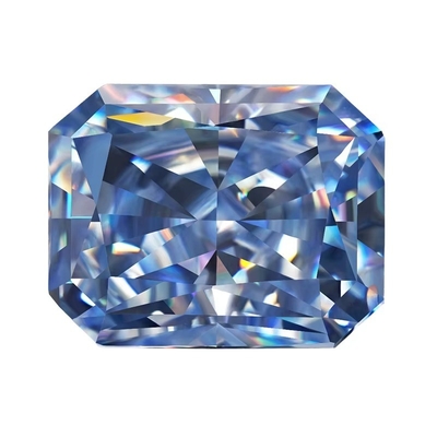 VVS 1ct Σπασμένο πάγο Radiant Cut Loose Moissanite Διαμάντι Μπλε Melee Moissanite