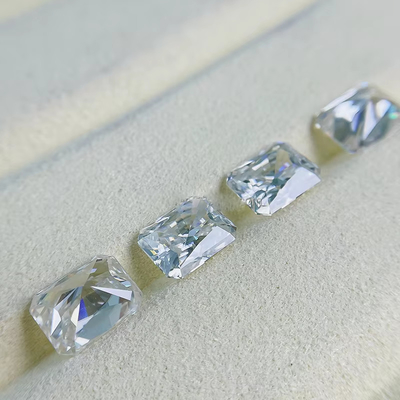 VVS 1ct Σπασμένο πάγο Radiant Cut Loose Moissanite Διαμάντι Μπλε Melee Moissanite