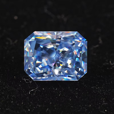 VVS 1ct Σπασμένο πάγο Radiant Cut Loose Moissanite Διαμάντι Μπλε Melee Moissanite