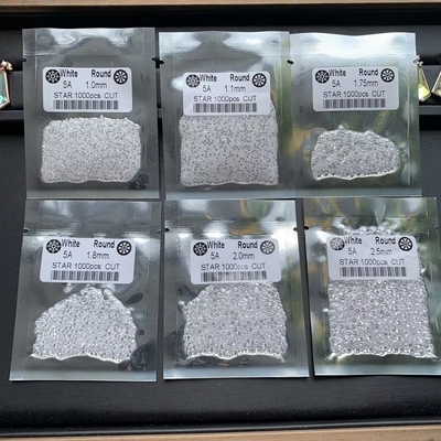 5Α ποιότητα 1000pcs/bag 1mm - 3.0mm πέτρα πετράδια λευκό κυβικό ζιρκόνια για κοσμήματα