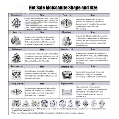 Οβάλ Brilliant Cut Loose Moissanite Διαμάντι 3*5mm-10*14mm Μικρό μέγεθος Για κατασκευή κοσμημάτων