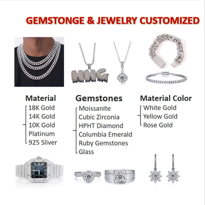 Χονδρικός πώληση mossanite Pass Diamond Test GRA Stones D Χρώμα Στρογγυλό Σχήμα Διαμάντι Loose Moissanite moissanite σκουλαρίκια περιστροφικού