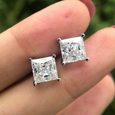 Ακουστικά Moissanite Diamond Heart Princess Asscher Γύρω μαξιλάρι Brilliant Cut Charles VVS Χαλαρό πετράδι