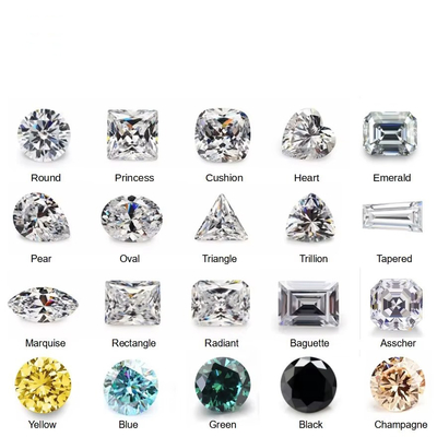 Moissanite δαχτυλίδι solitaire Wholesale Mossanite Gem Κοκκώδης μπαγκέτα κόψιμο Charles VVS Loose Moissanite Διαμαντένιο πετράδι
