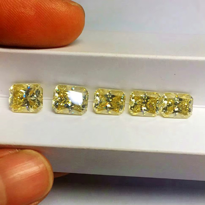 Ζεστό κίτρινο Moissanite Gem Radiant Cut GRA VVS Χαλαρό Mosanite Διαμάντι Για Χρυσό Δαχτυλίδι