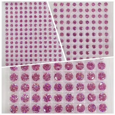 Πιστοποιητικό GRA Ροζ χρώμα 3 mm έως 12 mm Moissanite Διαμάντι VVS1 Στρογγυλό Brilliant Cut Loose Moissanite πέτρες
