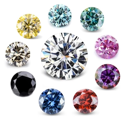 Χονδρικό GRA Moissanite Gray Pink Yellow Champagne Blue Green Round cut loose moissanite διαμάντι για κατασκευή κοσμημάτων
