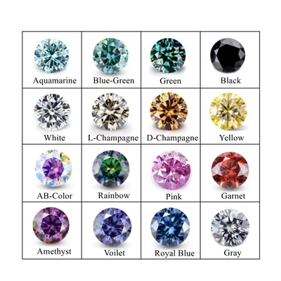 Χονδρικό GRA Moissanite Gray Pink Yellow Champagne Blue Green Round cut loose moissanite διαμάντι για κατασκευή κοσμημάτων