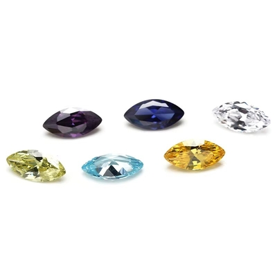 30 χρώματα CZ πέτρες Marquise κόψιμο 3x1.5mm συνθετικό κυβικό ζιρκόνια για κατασκευή κοσμημάτων