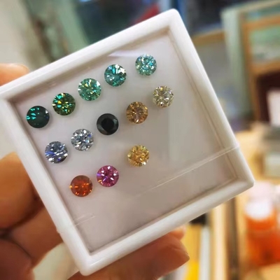 Πιστοποιητικό GRA 1ct Στρογγυλό Κόψιμο 6.5mm VVS1 Χαλαρό Moissanite Διαμάντι σε Λευκό Ροζ Κίτρινο Σαμπάνια Μπλε Πράσινο για Κοσμήματα