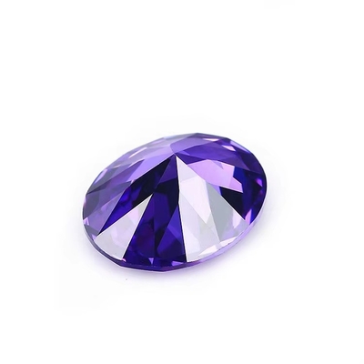 8x6mm Χαλαρό πετράδι Ευρωπαίος μηχανικός κόπος Αμέθιστ Χρώμα Οβάλ σχήμα Συνθετικό κυβικό Ζιρκόνια Μαύρο