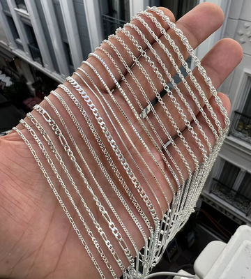 Χονδρικός χρυσαφικά ιταλική 925 Sterling Silver Figaro αλυσίδα περιδέραιο χρυσό ασημένια αλυσίδα για γυναίκες