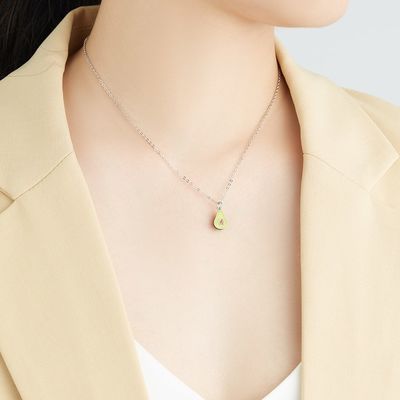 1.1x0.8cm 5A 17,7» διαμορφωμένα αχλάδι περιδέραια 2.9g κοσμήματος κρεμαστών κοσμημάτων εξαιρετικά ασημένια