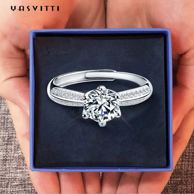 δαχτυλίδια ζωνών διαμαντιών των γυναικών Moissanite φεστιβάλ γαμήλιων δαχτυλιδιών διαμαντιών 22.1mm 2.52g