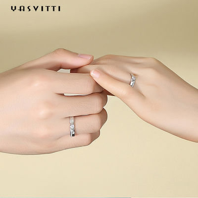 Δαχτυλίδι 0.21cm διαμαντιών Zircon Hypoallergenic γαμήλιο δαχτυλίδι ζεύγους 1.9g