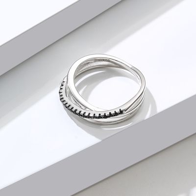 2.1g 0.172cm εξαιρετικό ασημένιο τριπλό SGS δαχτυλιδιών διαμαντιών δαχτυλιδιών 5A CZ κοσμήματος