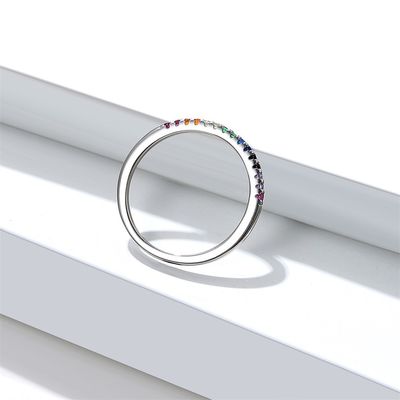21.1mm 1.2g εξαιρετικό ασημένιο κοσμήματος δαχτυλιδιών δαχτυλίδι χρώματος ουράνιων τόξων ODM αμόλυβδο