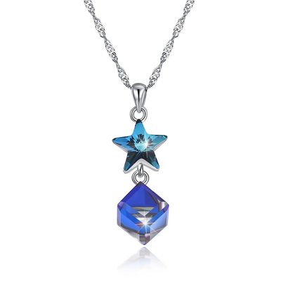 5A 3.7g 45cm κυβικό Zirconia αστεριών περιδεραίων περιδέραιο διαμαντιών ODM εξαιρετικό ασημένιο