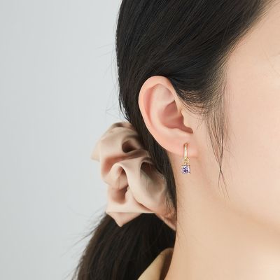 0.67in 2.2g εξαιρετικά ασημένια κοσμήματος συνόλων καλυμμένα λευκόχρυσος σκουλαρίκια βελόνων του CZ ασημένια