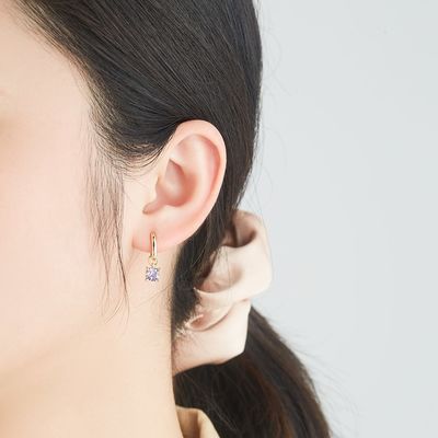 0.67in 2.2g εξαιρετικά ασημένια κοσμήματος συνόλων καλυμμένα λευκόχρυσος σκουλαρίκια βελόνων του CZ ασημένια