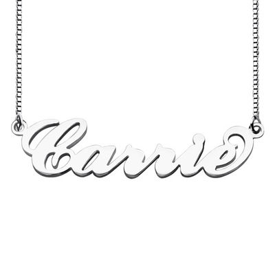 55cm αλυσίδων 0.07oz χρυσό Carrie συνήθειας ασημένιο περιδέραιο ονόματος ύφους περιδεραίων 18K