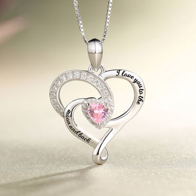 διαμορφωμένο SGS περιδεραίων Birthstone φεγγαριών περιδεραίων διαμαντιών 0.2in 0.14oz καρδιά