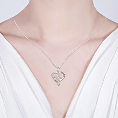 διαμορφωμένο SGS περιδεραίων Birthstone φεγγαριών περιδεραίων διαμαντιών 0.2in 0.14oz καρδιά